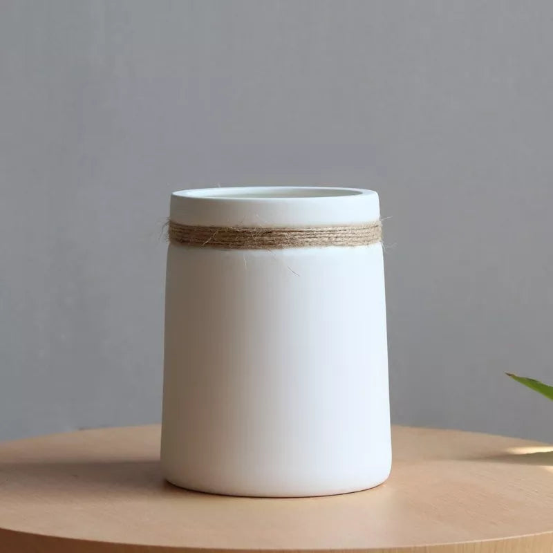 AuraStone - Natuurlijke Charme in Jute Vaas