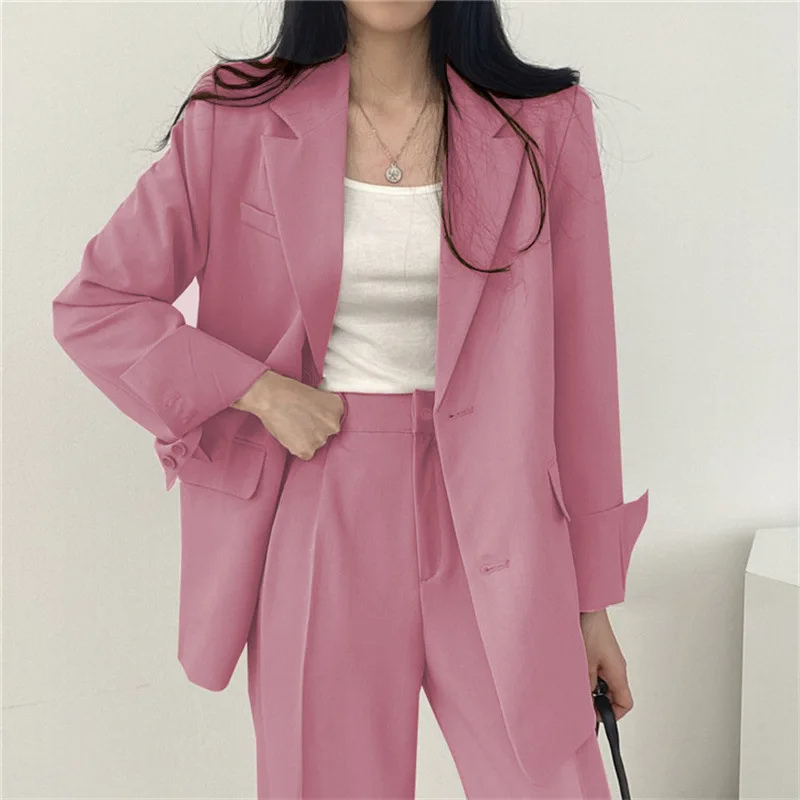 Tweedelig Damespak Blazer Set blazer met met knopen pantalon vrouwen dames kantoor formele kleding
