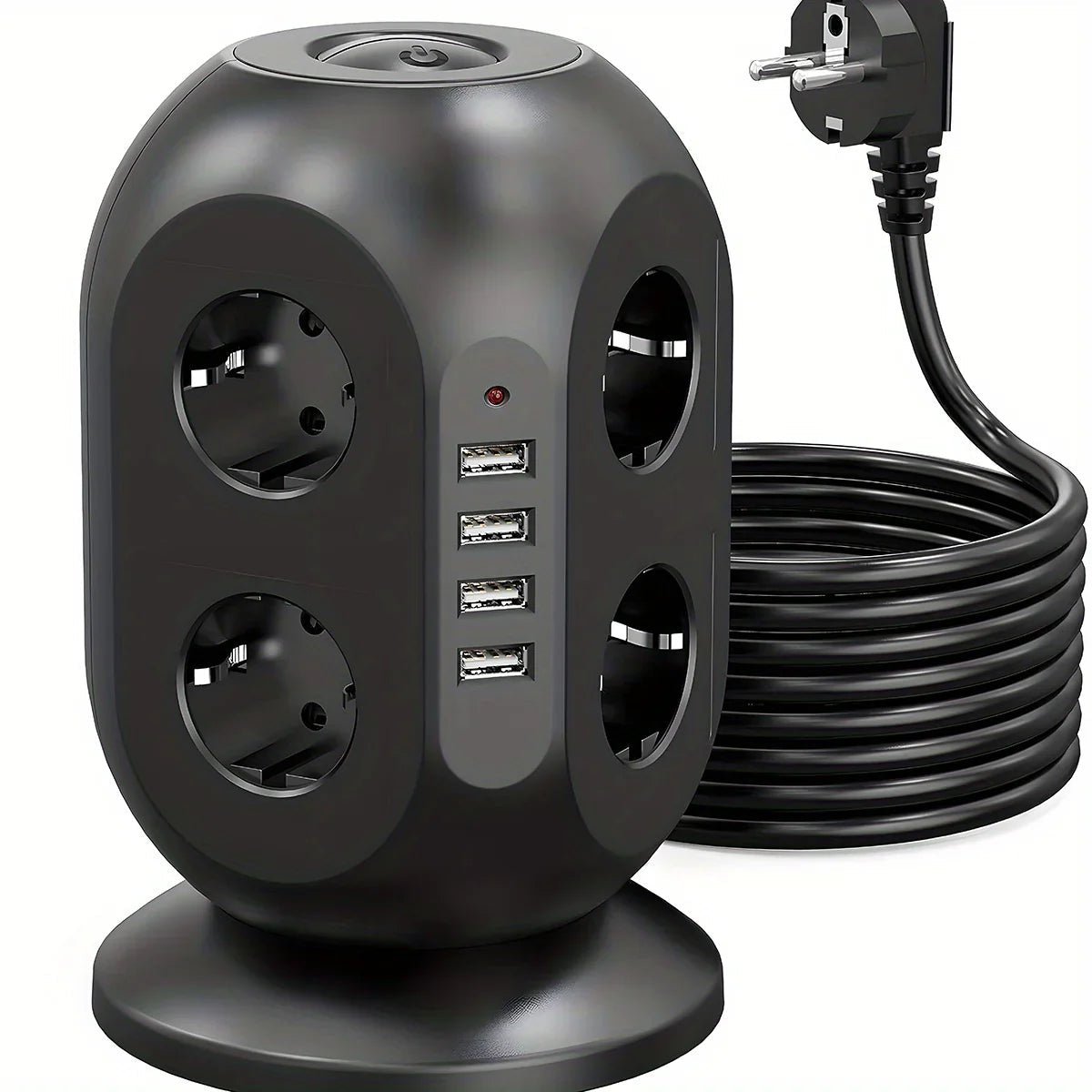 EasyBright - Multifunctionele Stekkertoren - 4-USB Aansluitingen En 8 Stopcontacten