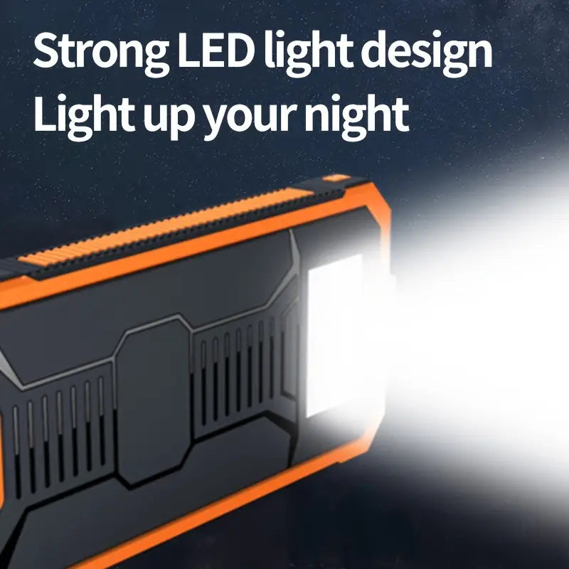 SunCharge 10000mAh Zonne-energie Power Bank - Draagbare Oplader met Dubbele Uitgang en LED-licht, Universele Compatibiliteit, Oplaadbare Lithium-Polymeer Batterij