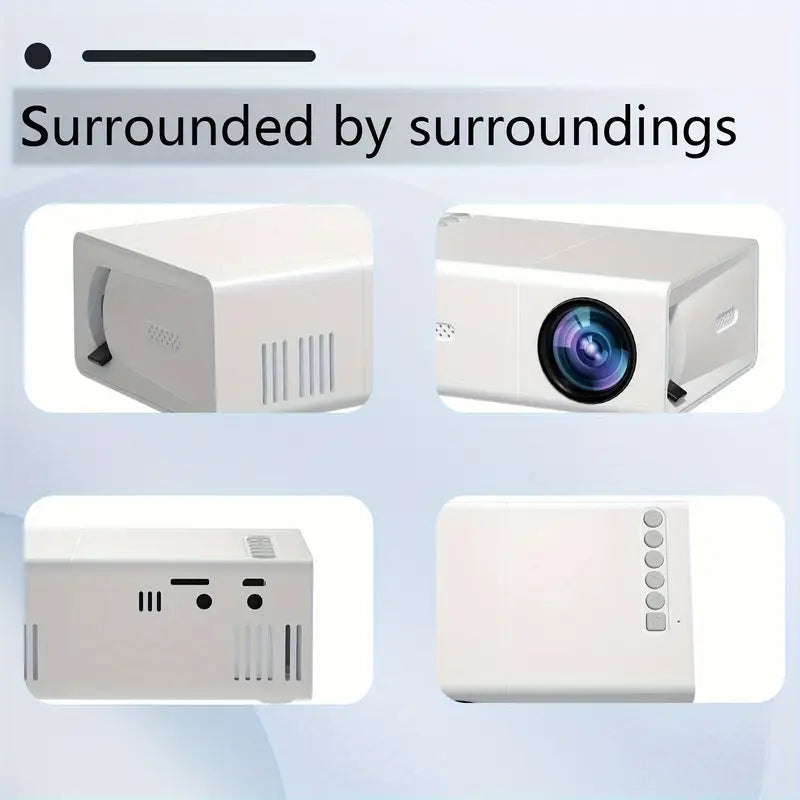 Mini Beamer HD 720P – Snelle Focus, Draagbare Projector Compatibel met Android/iOS/Windows & TV Sticks – Voor Thuisbioscoop & Kantoor