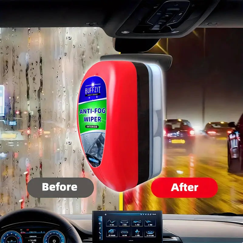 ClearView Anti-Fog Wisser voor Voorruit – Draagbare Ontwasemings Spons voor Auto, Helm & Spiegel, 120ml