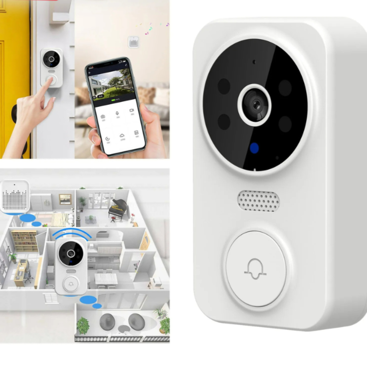 Slimme WiFi Deurbel met Camera & Alarm - Beveiliging in HD - Wit Design