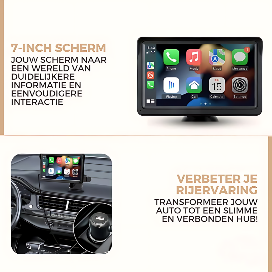 DrivePlay - Apple CarPlay & Android Scherm Voor In De Auto