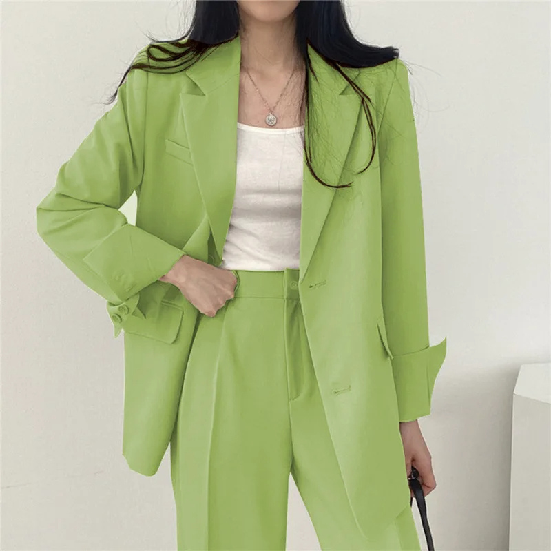 Tweedelig Damespak Blazer Set blazer met met knopen pantalon vrouwen dames kantoor formele kleding