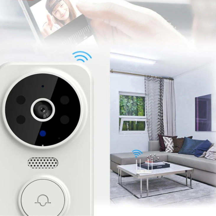 Slimme WiFi Deurbel met Camera & Alarm - Beveiliging in HD - Wit Design