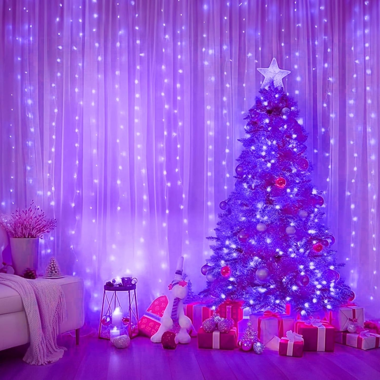 LumaCurtain 300 LED Gordijnverlichting | Dimbare Fairy Lights met Timer & USB Voeding - Warm Wit