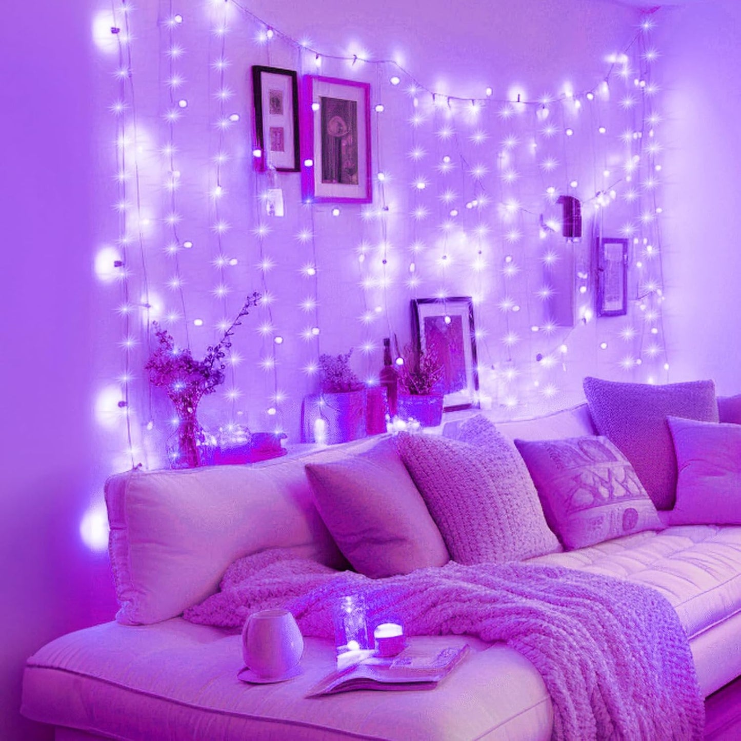 LumaCurtain 300 LED Gordijnverlichting | Dimbare Fairy Lights met Timer & USB Voeding - Warm Wit