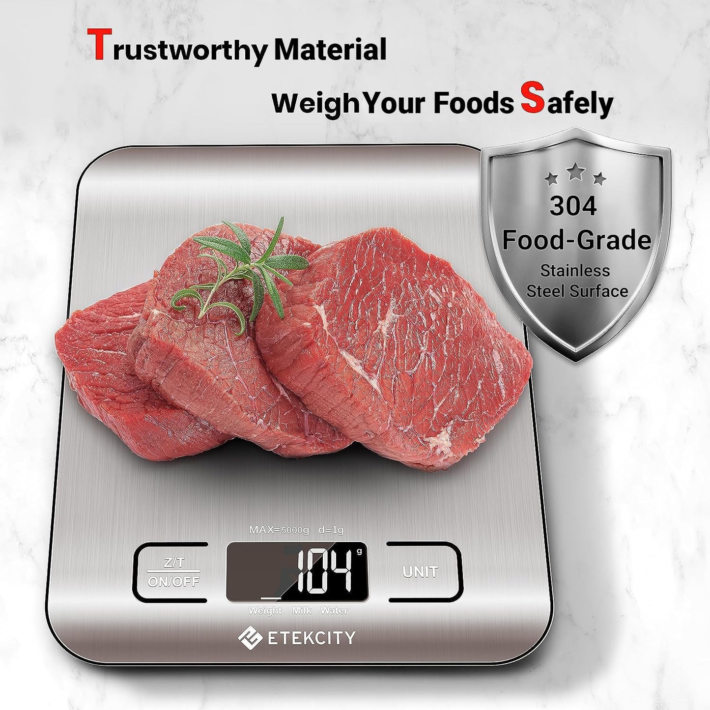 PrecisionPro Digitale RVS Keukenweegschaal | Grammen en Ounces voor Bakken, Koken, Afvallen & Maaltijdvoorbereiding - LCD Display & Roestvrij Staal