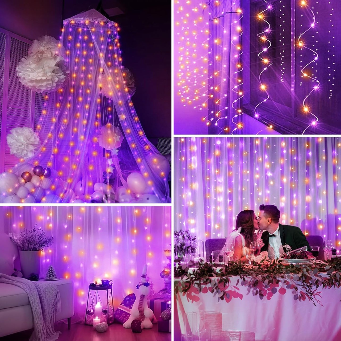LumaCurtain 300 LED Gordijnverlichting | Dimbare Fairy Lights met Timer & USB Voeding - Warm Wit
