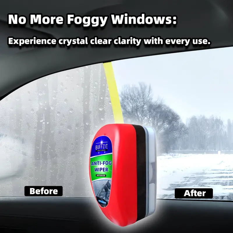 ClearView Anti-Fog Wisser voor Voorruit – Draagbare Ontwasemings Spons voor Auto, Helm & Spiegel, 120ml