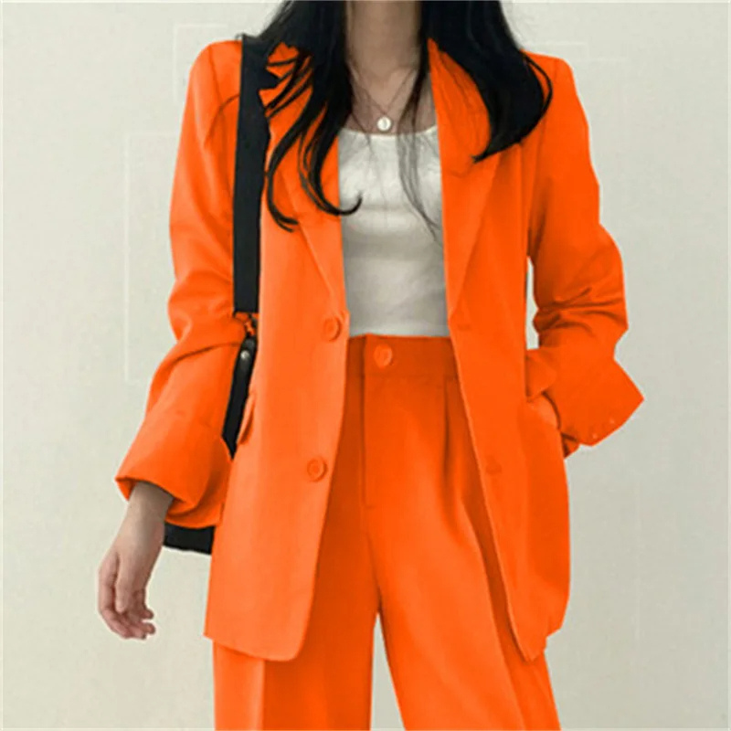 Tweedelig Damespak Blazer Set blazer met met knopen pantalon vrouwen dames kantoor formele kleding