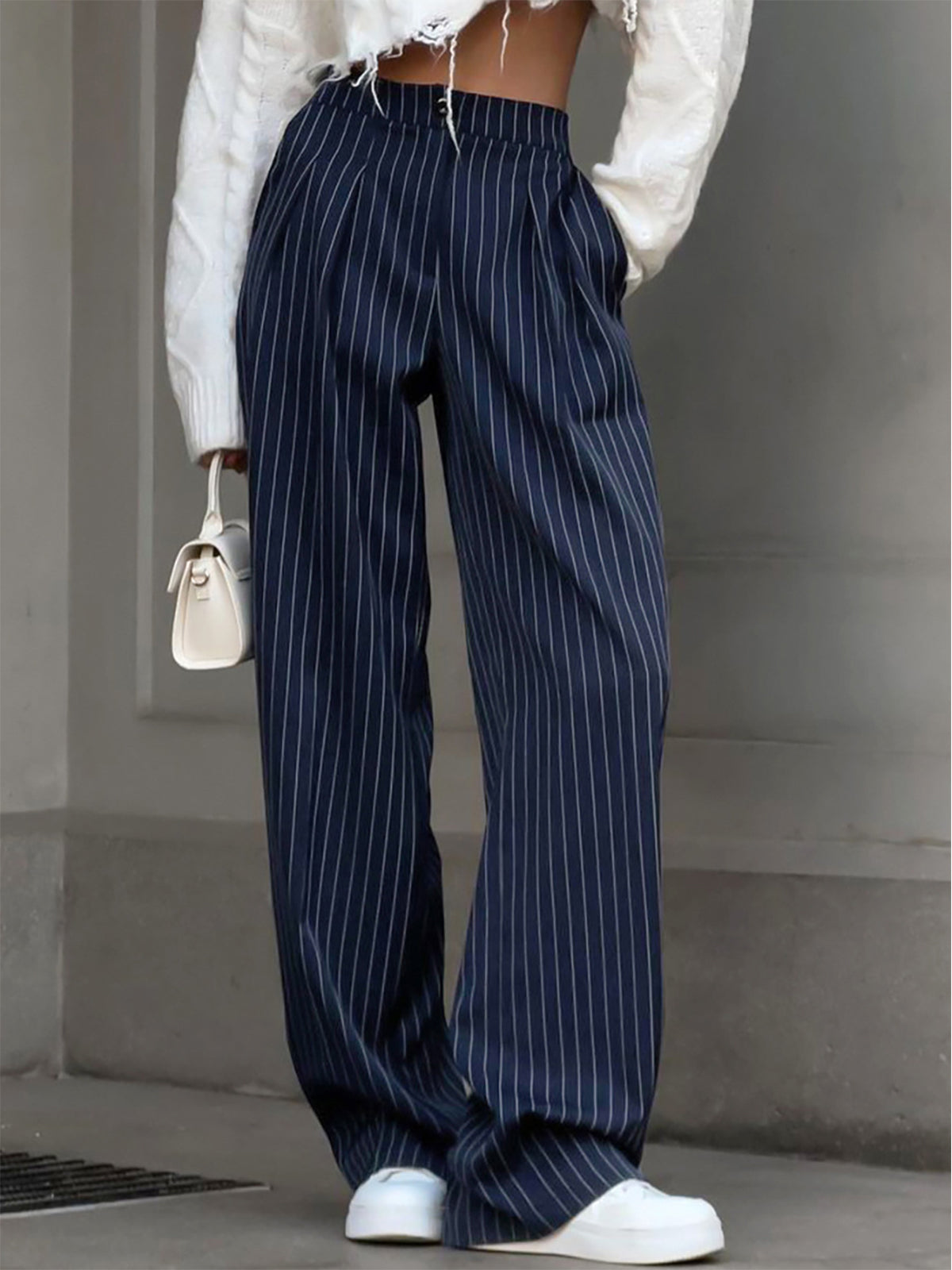 gestreepte oversized lange dames broek straight zomerbroek voorjaar dames chique elegant strandkleding comfortabel oversized