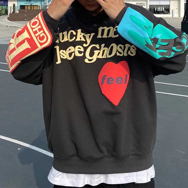 Comfortabele Hoodie Pulllover Met Capuchon - Lucky me