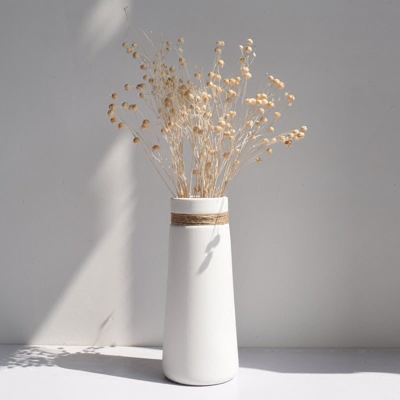 AuraStone - Natuurlijke Charme in Jute Vaas