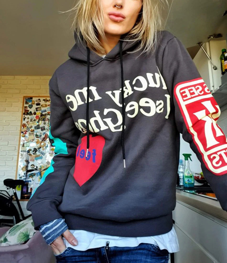 Comfortabele Hoodie Pulllover Met Capuchon - Lucky me