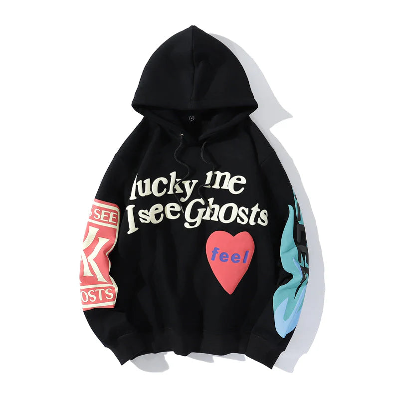 Comfortabele Hoodie Pulllover Met Capuchon - Lucky me