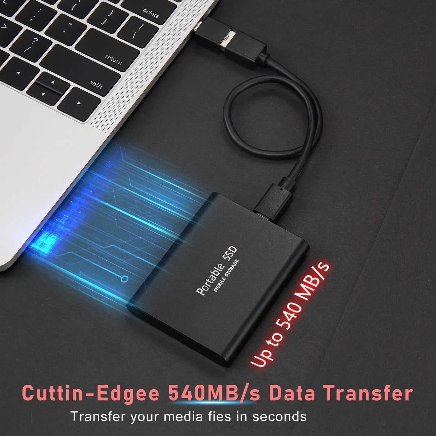 TechMaster - Supersnelle Externe SSD Opslag 5TB - Mini Externe SSD - Hoge Snelheid Opslag Voor Laptop En Pc - Apple En Microsoft