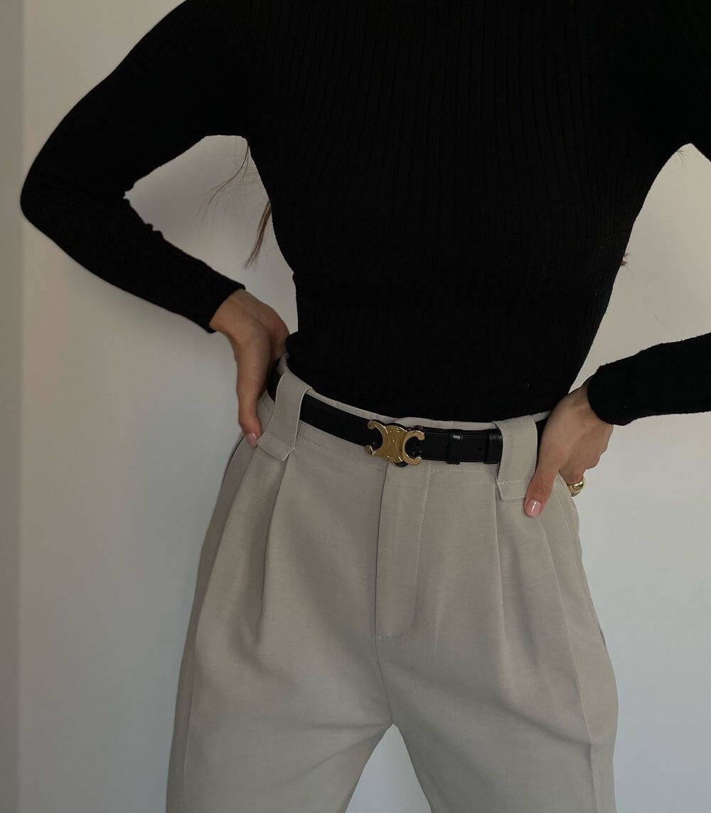 Luxe Leren Damesriem met Klassieke Gesp