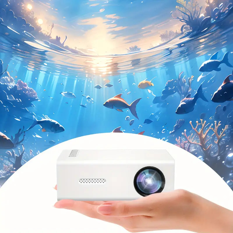 Mini Beamer HD 720P – Snelle Focus, Draagbare Projector Compatibel met Android/iOS/Windows & TV Sticks – Voor Thuisbioscoop & Kantoor