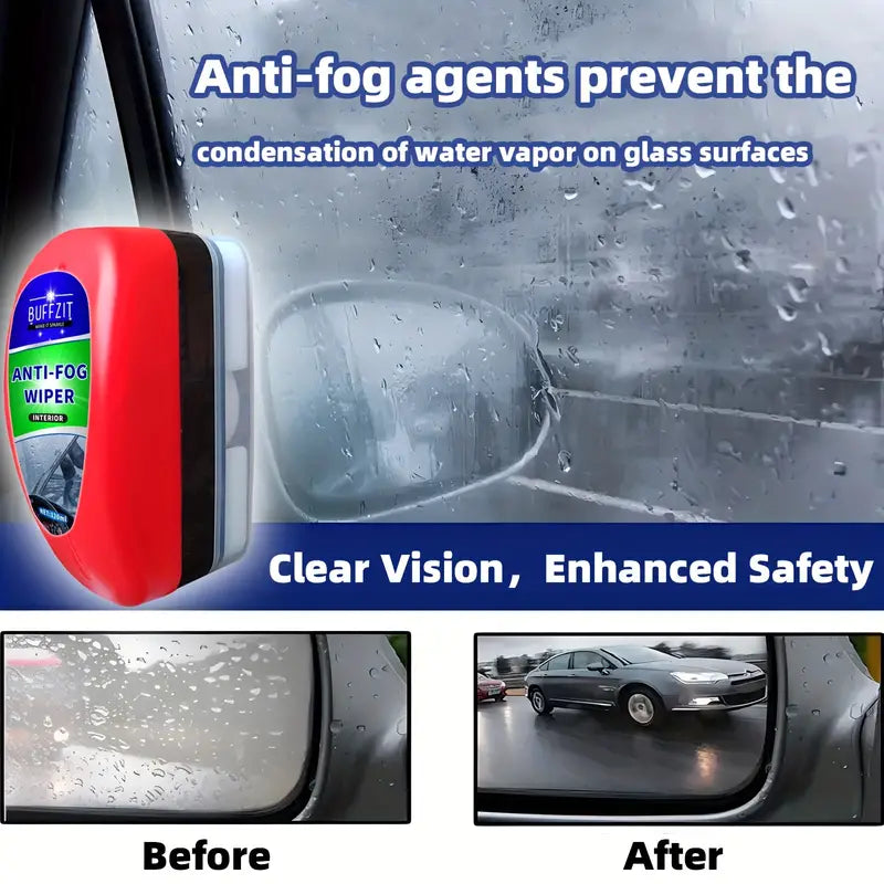 ClearView Anti-Fog Wisser voor Voorruit – Draagbare Ontwasemings Spons voor Auto, Helm & Spiegel, 120ml