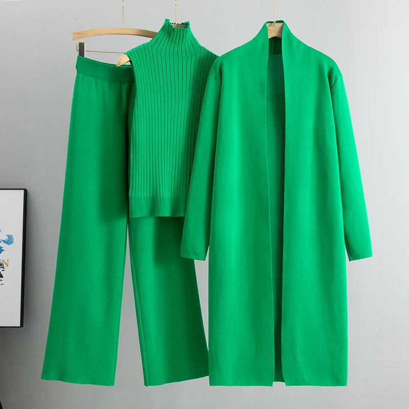 Casual 3 Delige Set Voor Dames, Wijde Broek, Top En Lang Vest - Zara