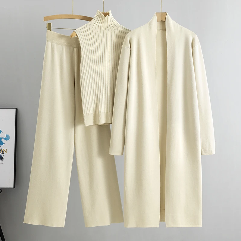 Casual 3 Delige Set Voor Dames, Wijde Broek, Top En Lang Vest - Zara