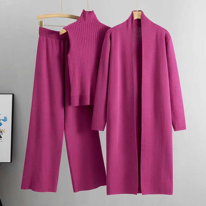 Casual 3 Delige Set Voor Dames, Wijde Broek, Top En Lang Vest - Zara