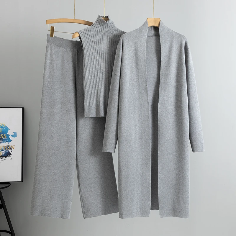 Casual 3 Delige Set Voor Dames, Wijde Broek, Top En Lang Vest - Zara