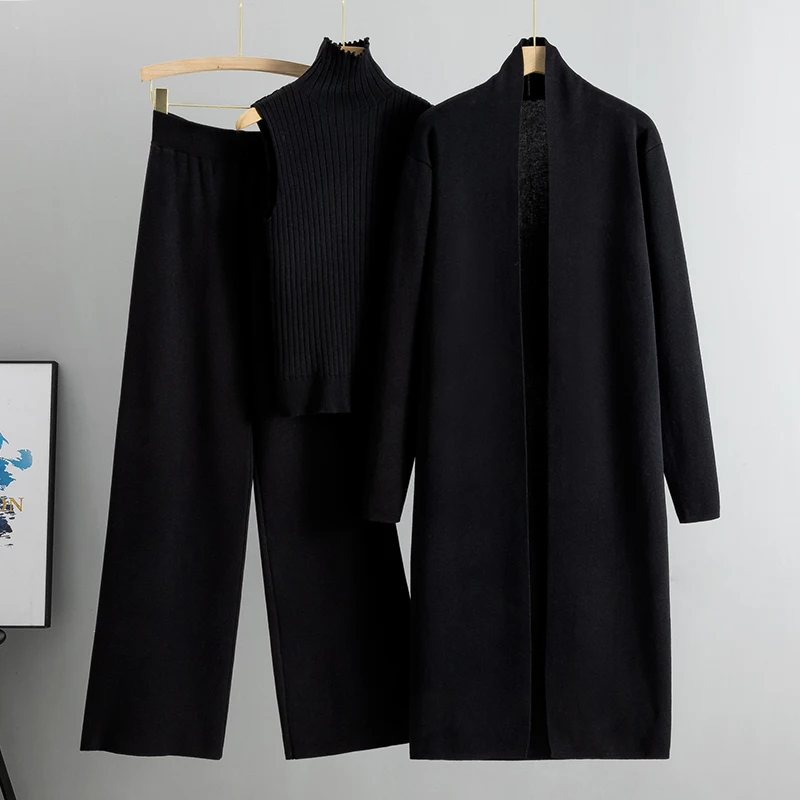 Casual 3 Delige Set Voor Dames, Wijde Broek, Top En Lang Vest - Zara