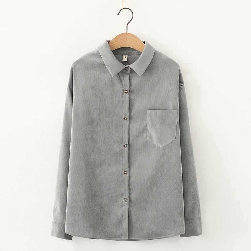 Losse En Stijlvolle Corduroy Blouse Voor Dames - Christina