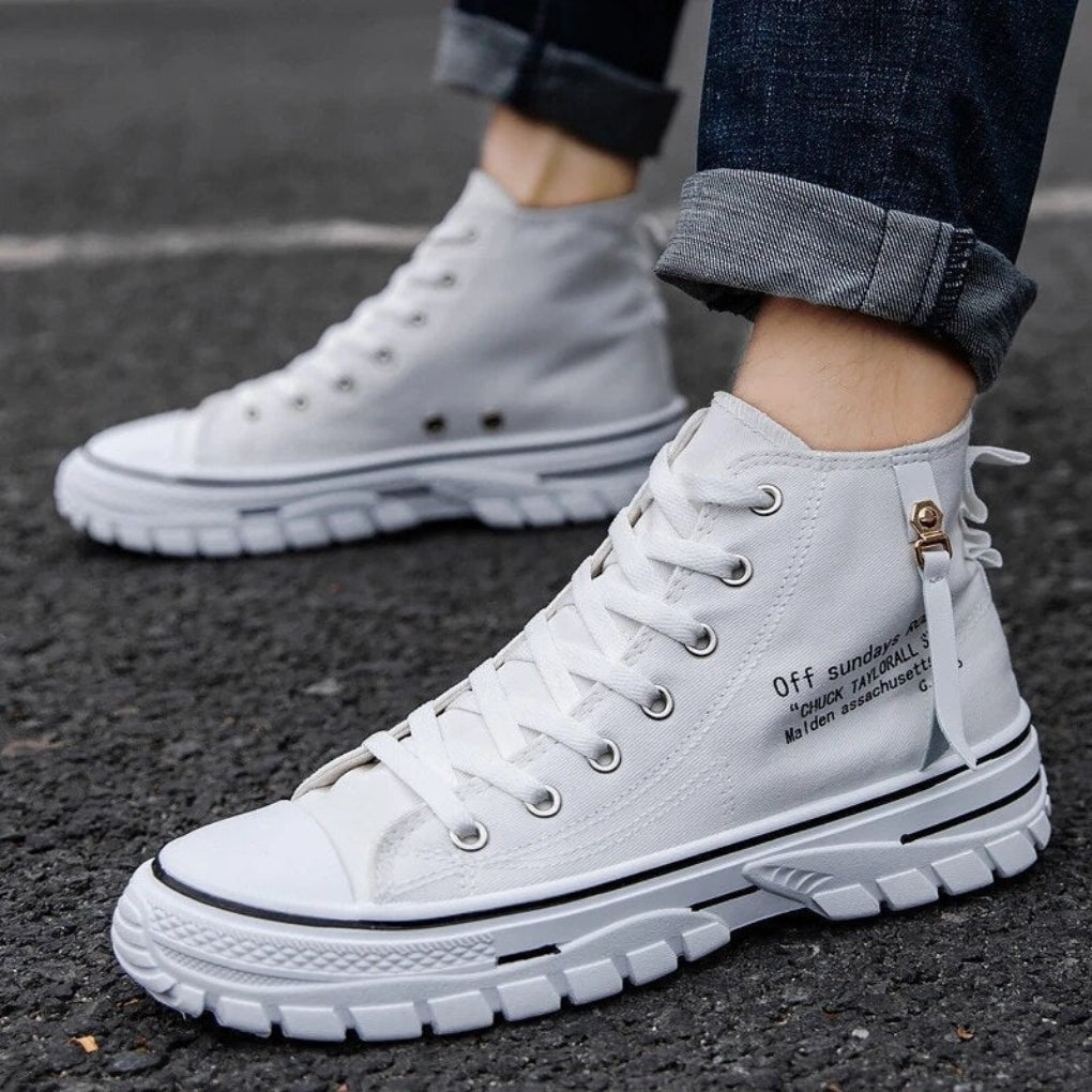 Casual Streetwear Heren Chunky Canvas High Tops