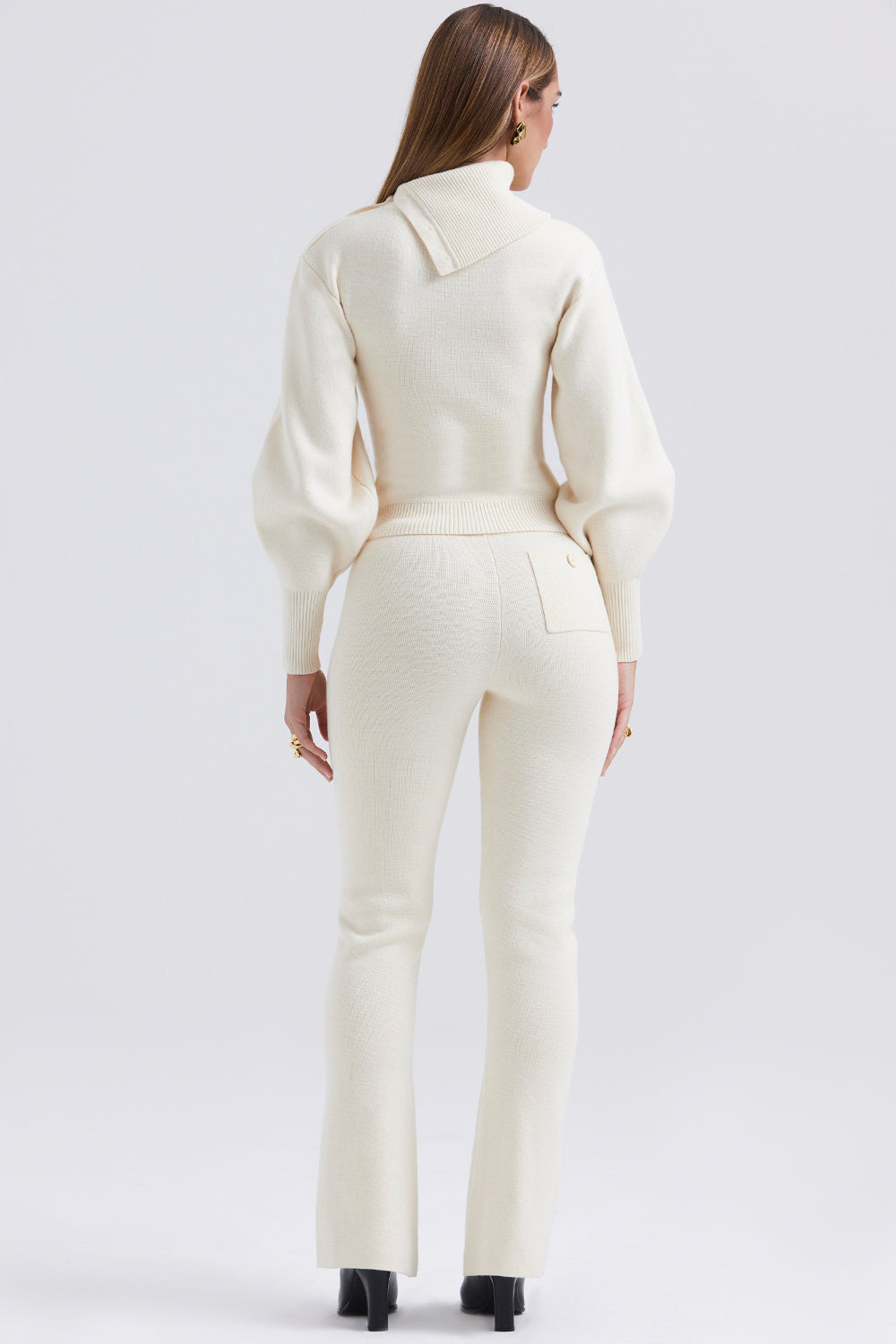 Chaveli - Luxueuze Cashmere Set Créme tweedelige set kwaliteitkleding vrouwenkleding model broek trui
