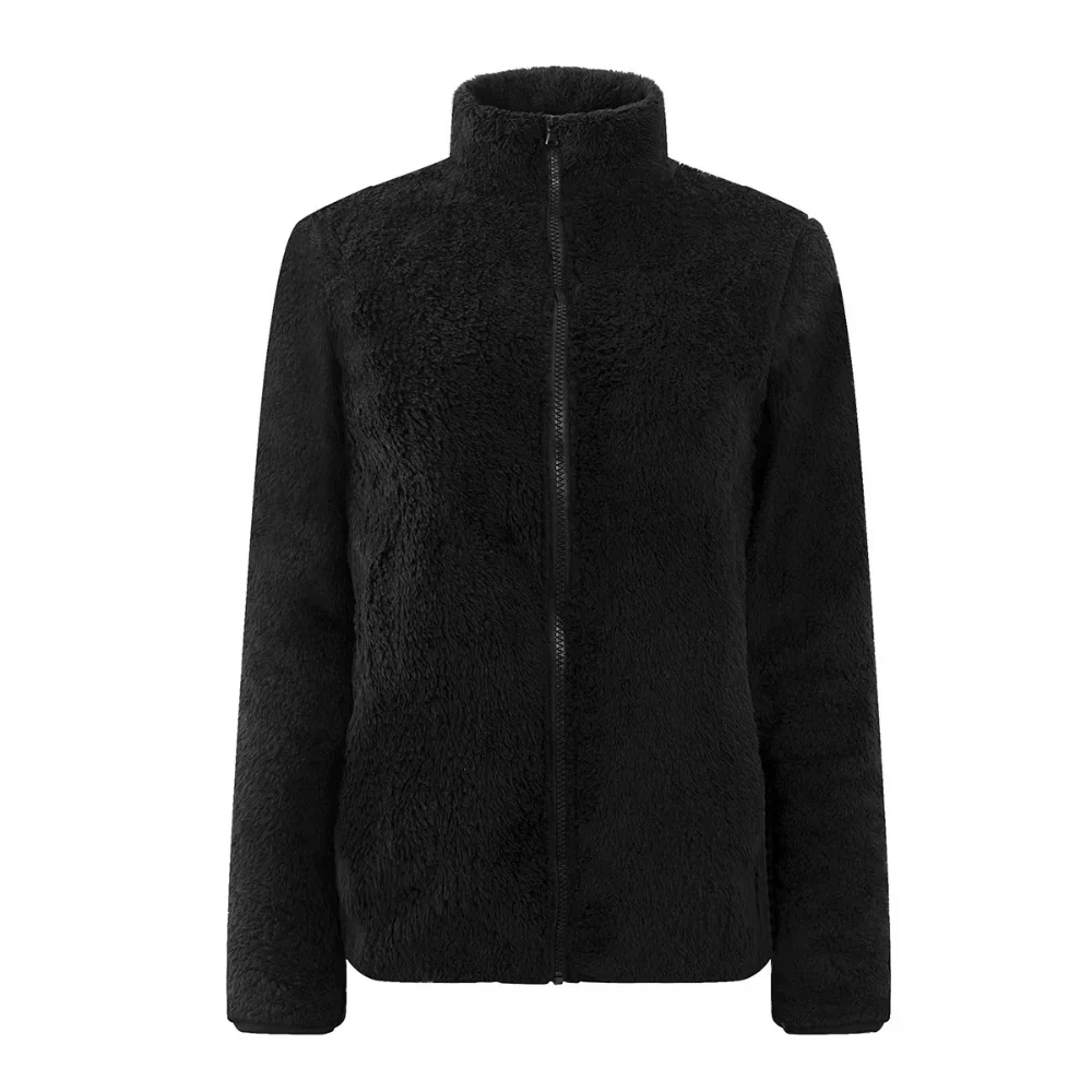 Zacht en Warm Jasje met Hoge Kraag en Ritssluiting, Fleece Vest Dames - Sara