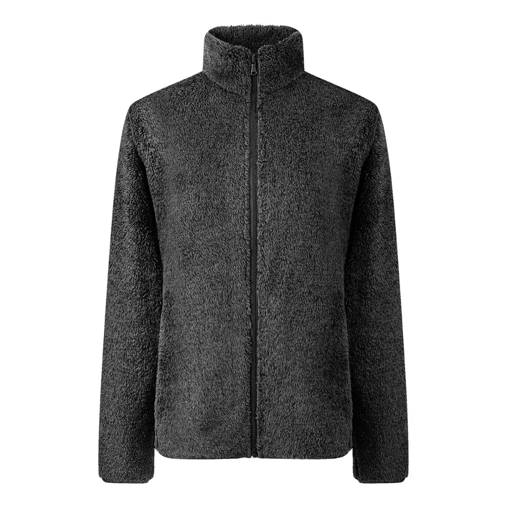 Zacht en Warm Jasje met Hoge Kraag en Ritssluiting, Fleece Vest Dames - Sara
