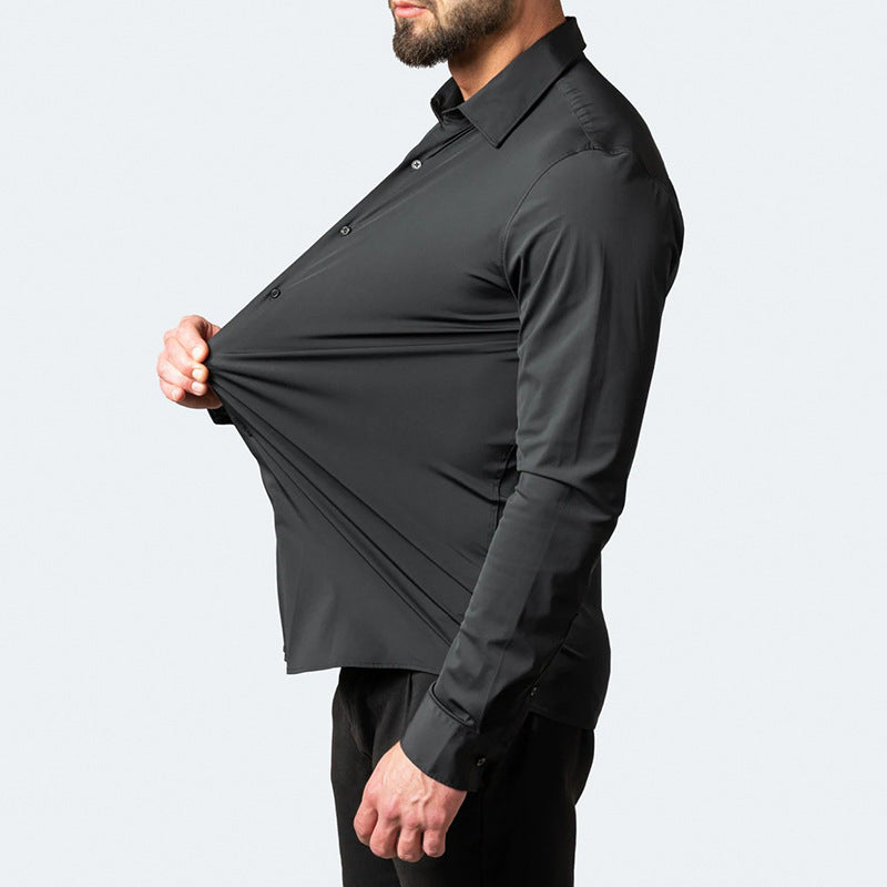 Luxe Kreukvrij Overhemd Met Stretch Voor Mannen - George