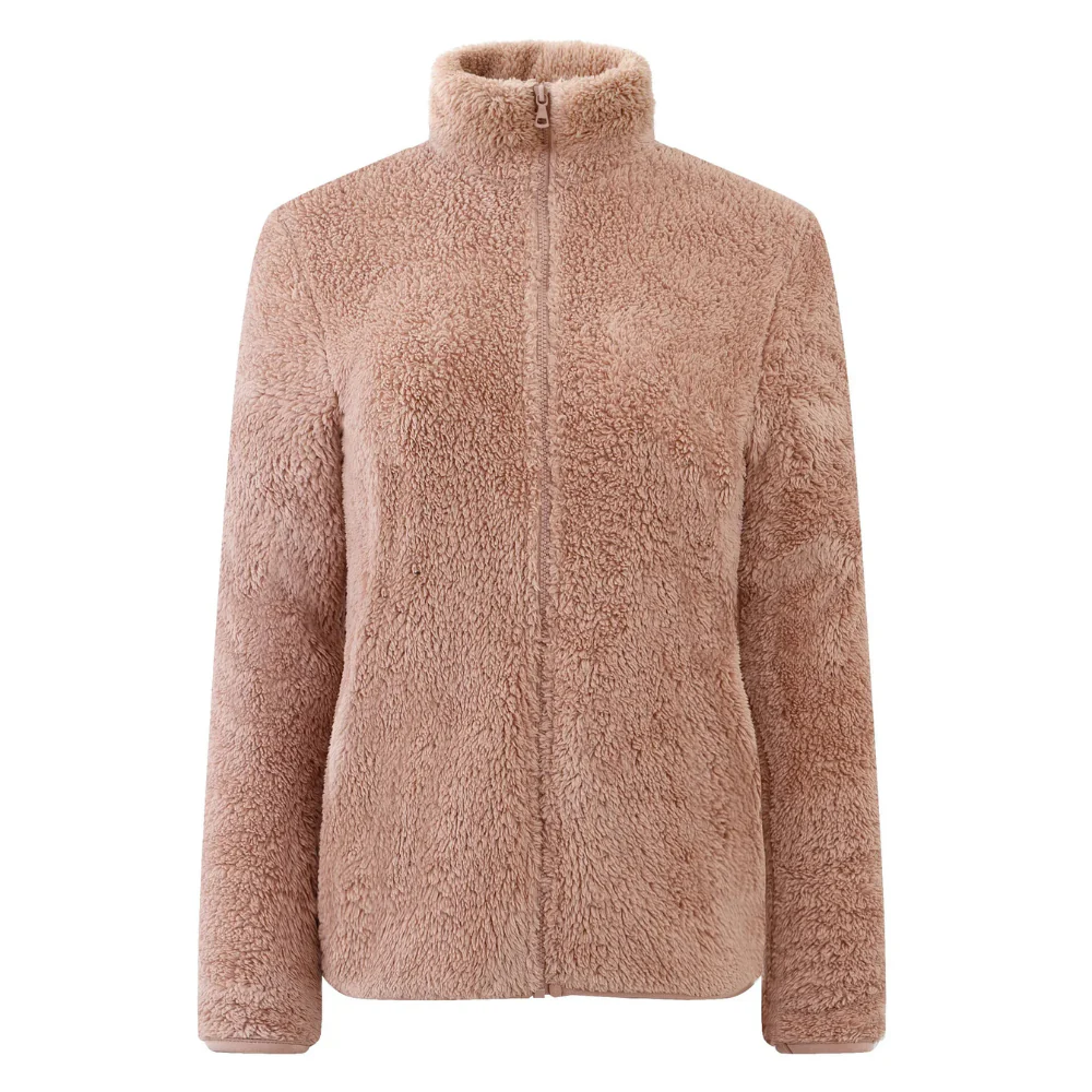 Zacht en Warm Jasje met Hoge Kraag en Ritssluiting, Fleece Vest Dames - Sara