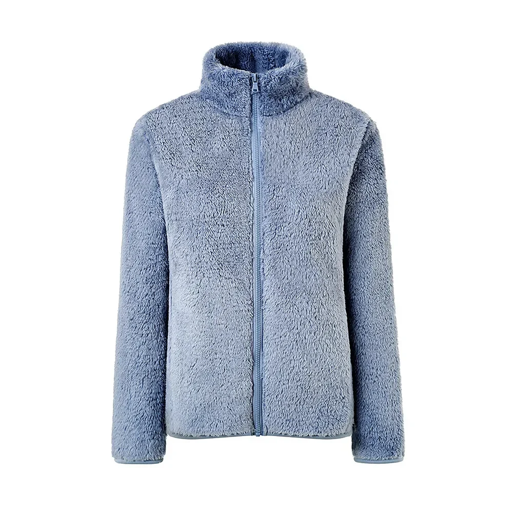 Zacht en Warm Jasje met Hoge Kraag en Ritssluiting, Fleece Vest Dames - Sara