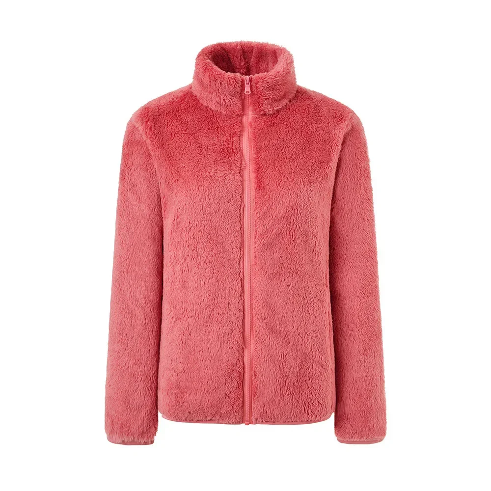 Zacht en Warm Jasje met Hoge Kraag en Ritssluiting, Fleece Vest Dames - Sara