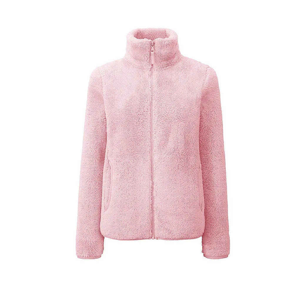 Zacht en Warm Jasje met Hoge Kraag en Ritssluiting, Fleece Vest Dames - Sara