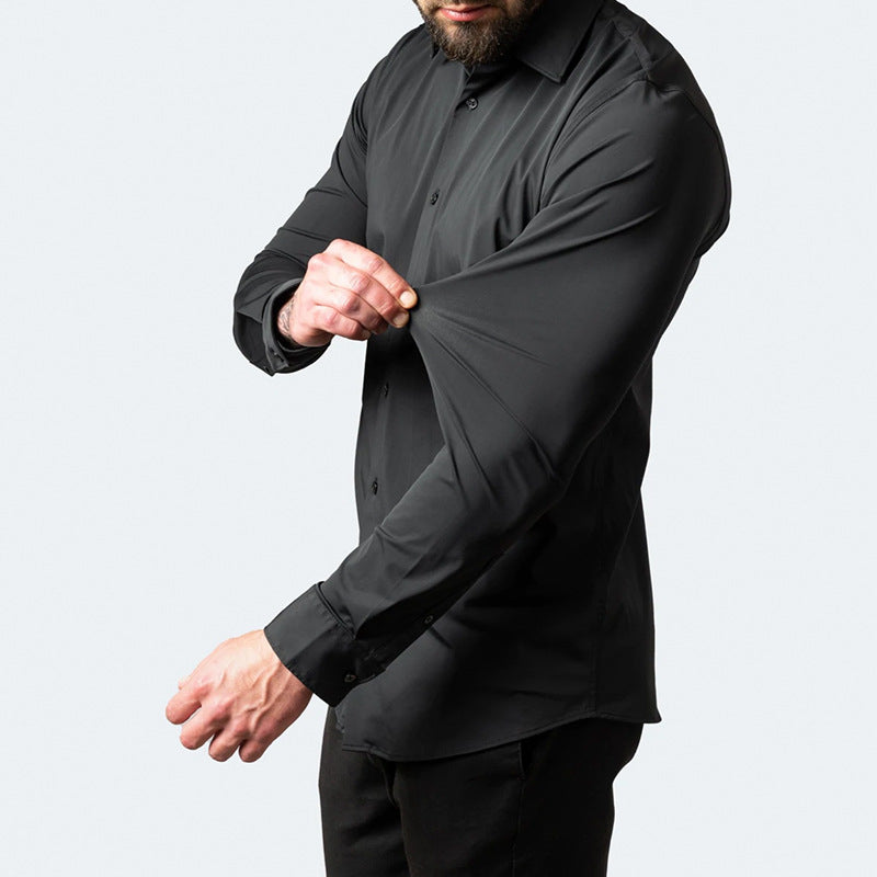 Luxe Kreukvrij Overhemd Met Stretch Voor Mannen - George