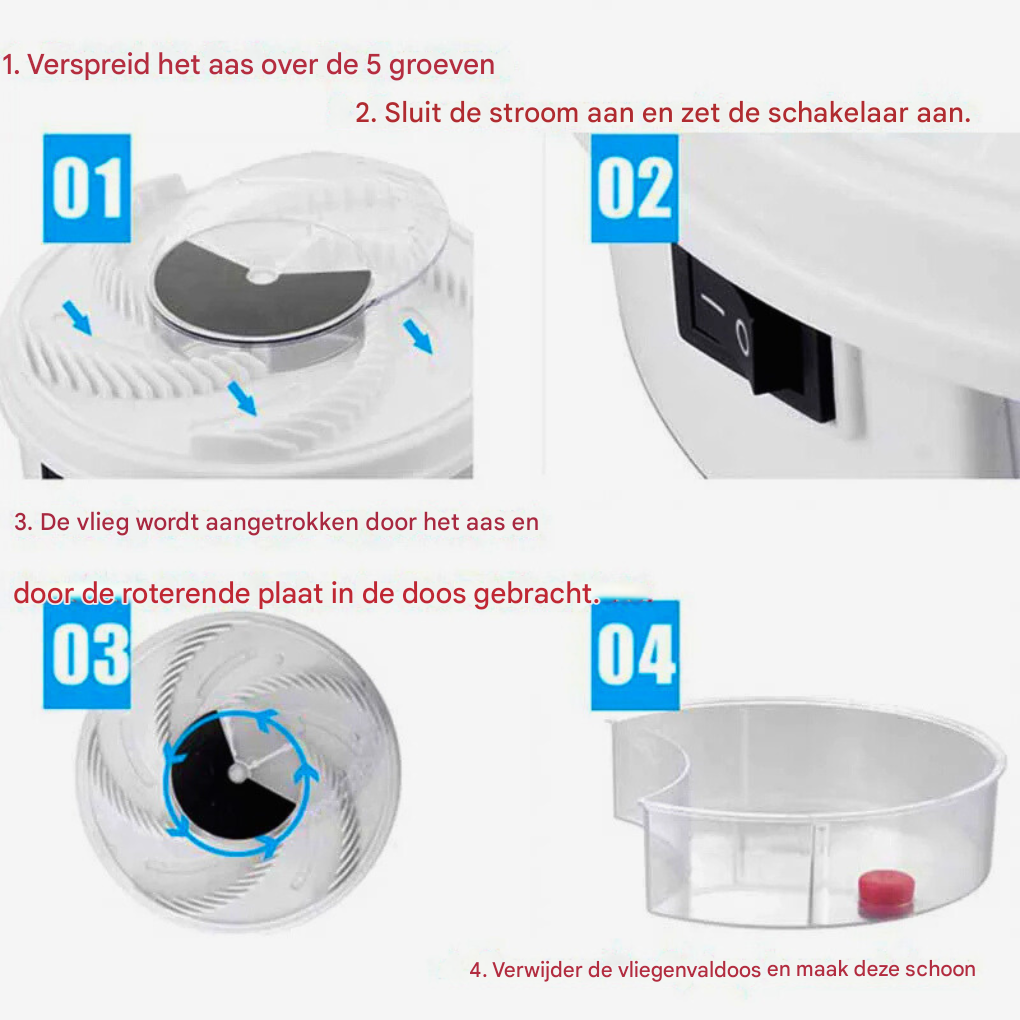 Stille, milieuvriendelijke elektrische vliegenvanger