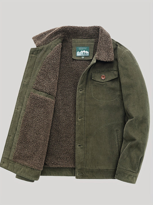 Luxe Corduroy Jas Met Fleece Voering Voor Heren - Gulian