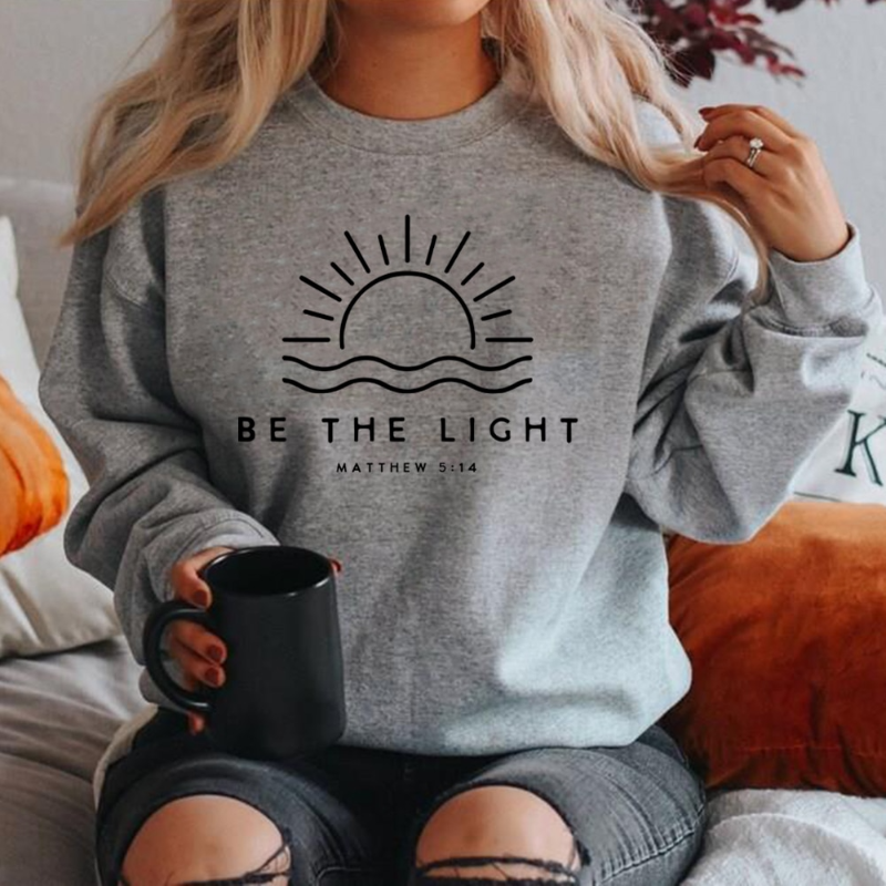 Elegante 'Be The Light Sweater' - Dames Lente Trui grijs