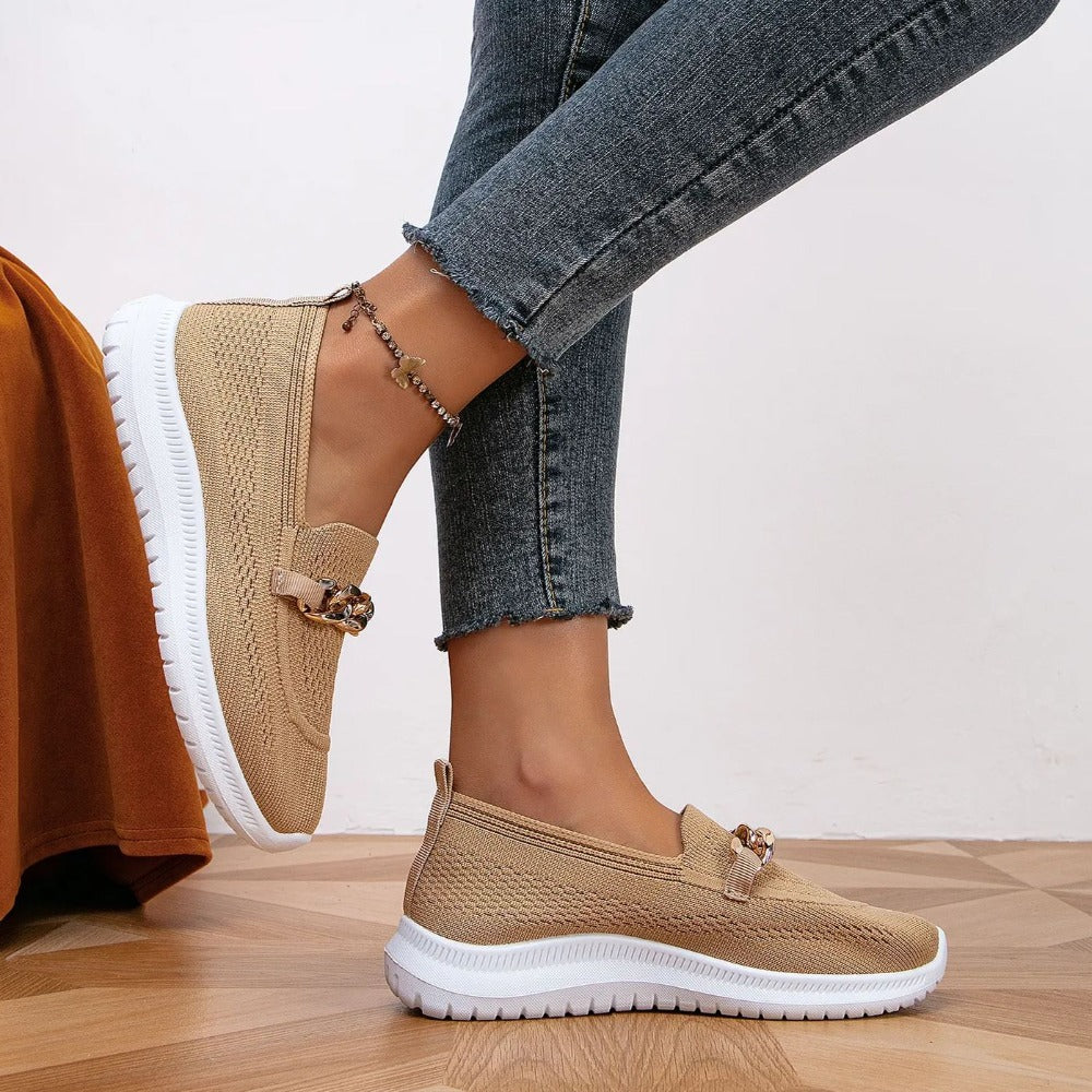 Stijlvolle & Ademende Dames Sneakers beige