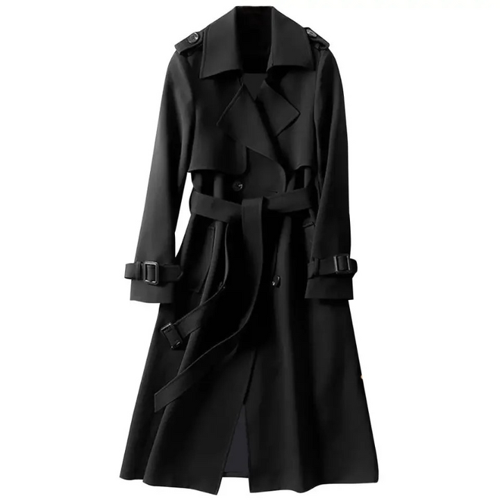 ORLANDO - Lange Classy Trenchcoat Dames damesjas knopen riemsluiting lang najaarsjas comfortabel tijdloos