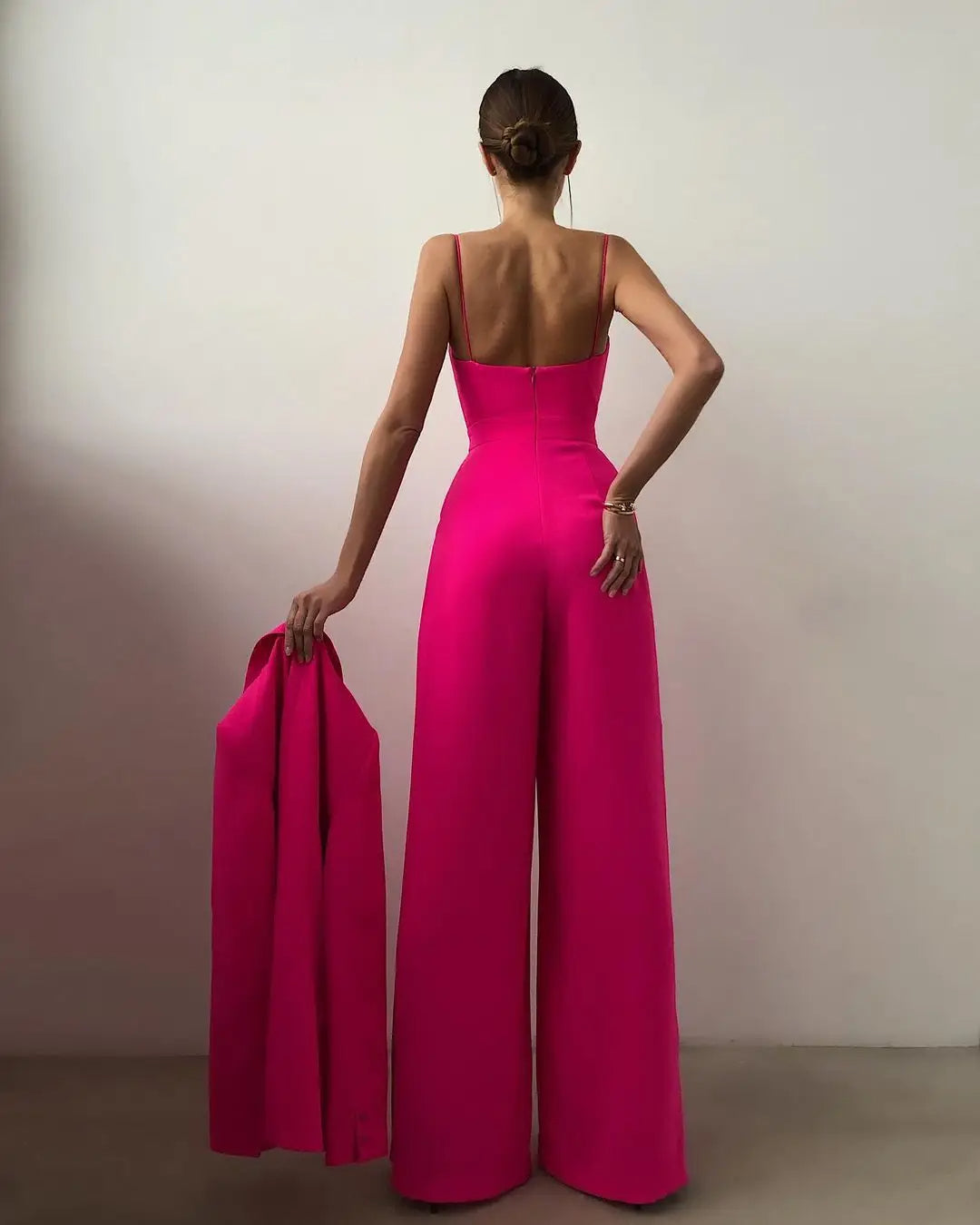 Mouwloze Jumpsuit met Hoge Taille en Wijde Pijpen Dames