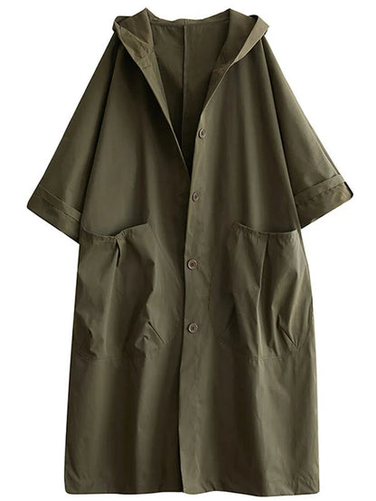 Lange Waterdichte Trenchcoat Voor Dames