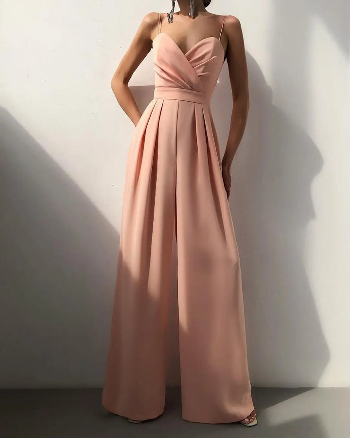 Mouwloze Jumpsuit met Hoge Taille en Wijde Pijpen Dames