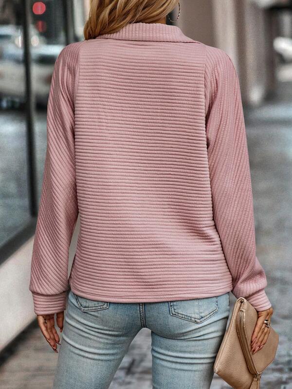 Sportieve Dames Pullover met Ritskraag